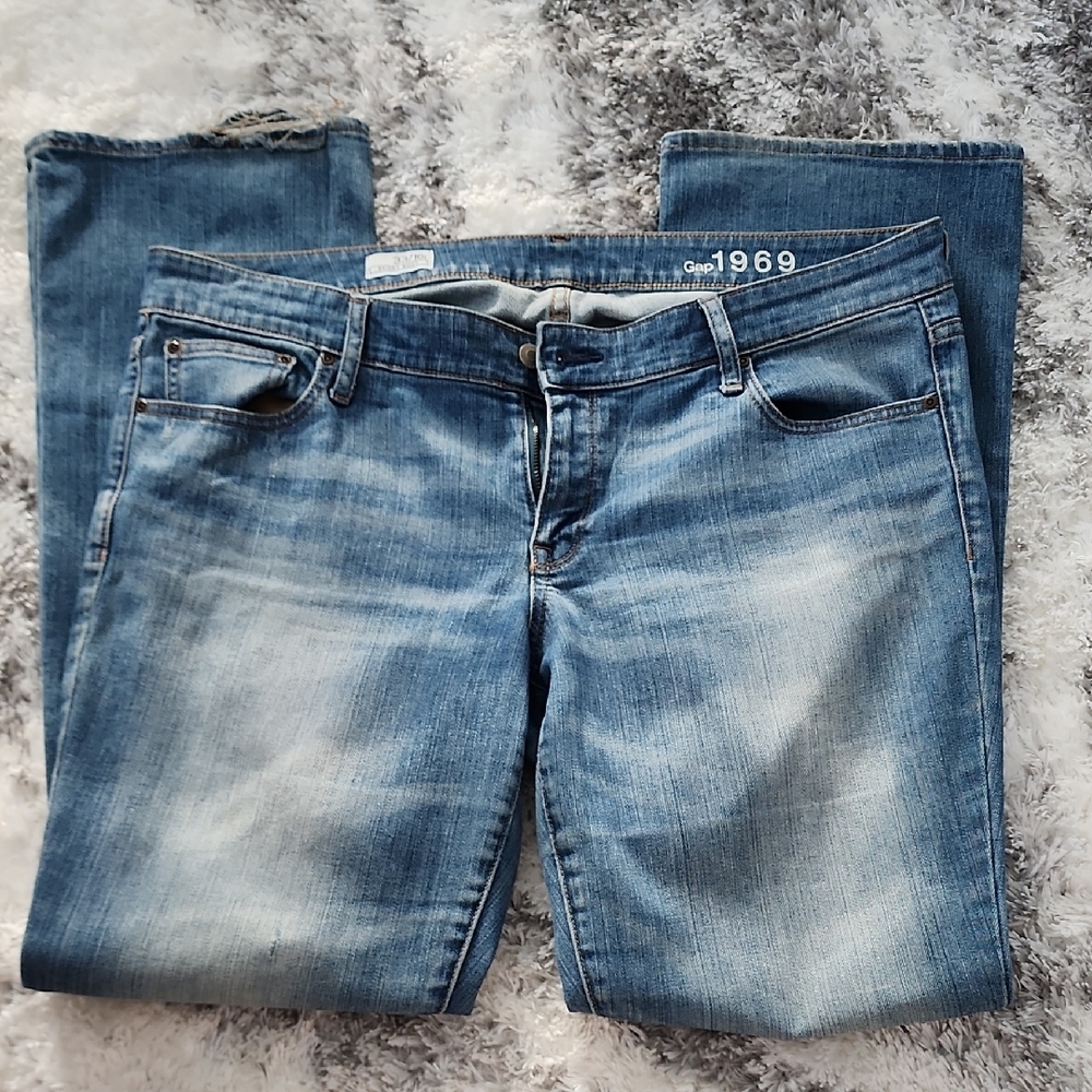 GAP Blue Skinny Boot Jeans with Vintage Wash